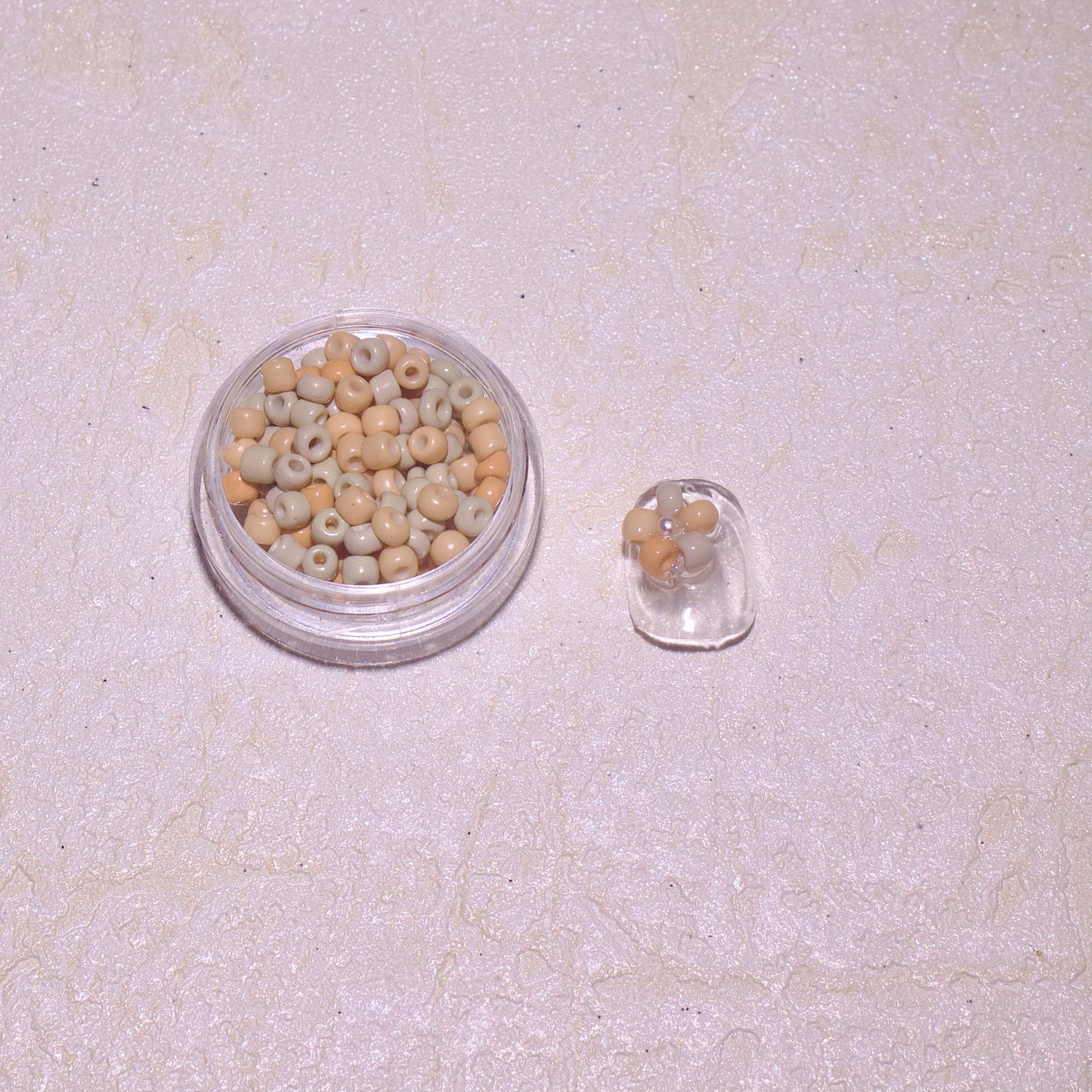 LUBRANO NAIL - Khaki Bear Khaki series small colored beads nail accessories