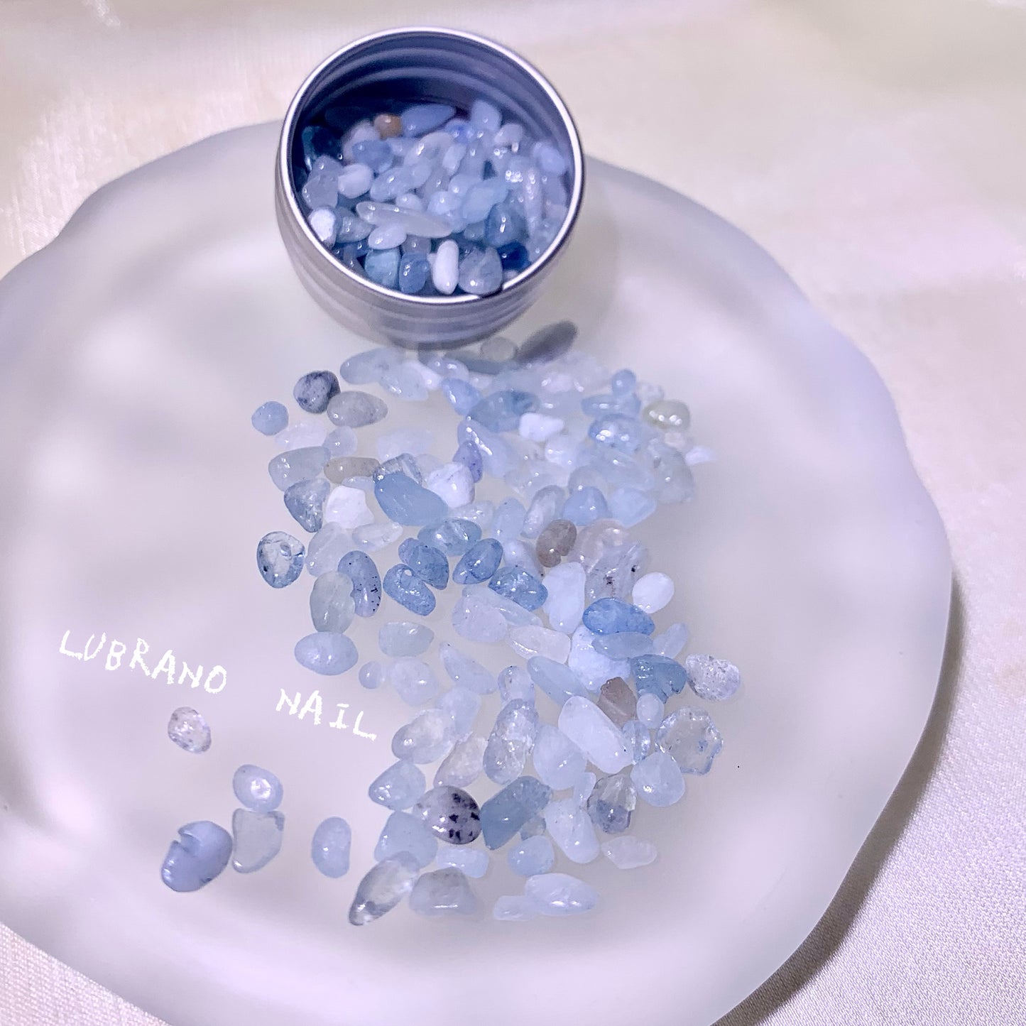 LUBRANO NAIL - Blue Crystal Love Nail Decoration, Aquamarine