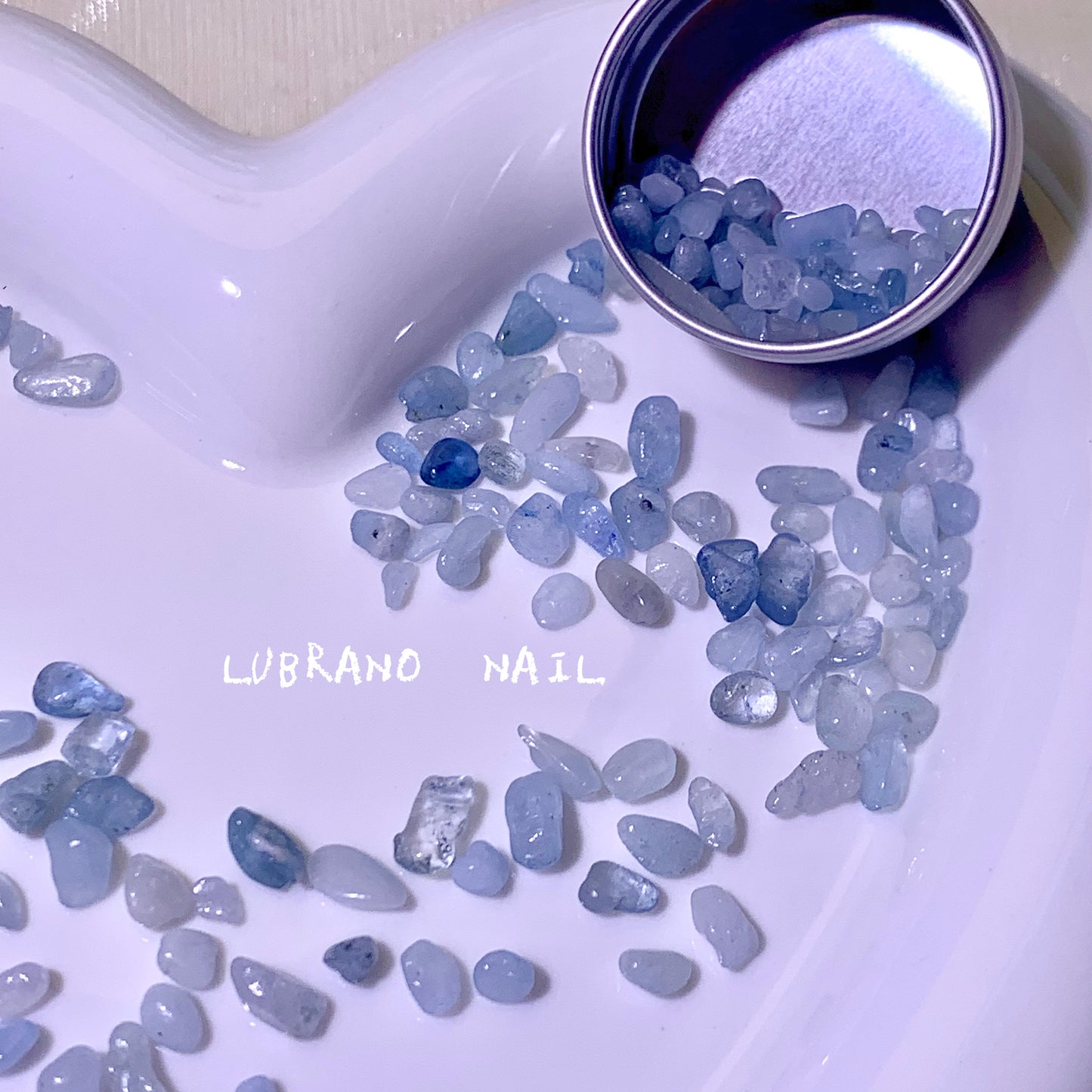 LUBRANO NAIL - Blue Crystal Love Nail Decoration, Aquamarine