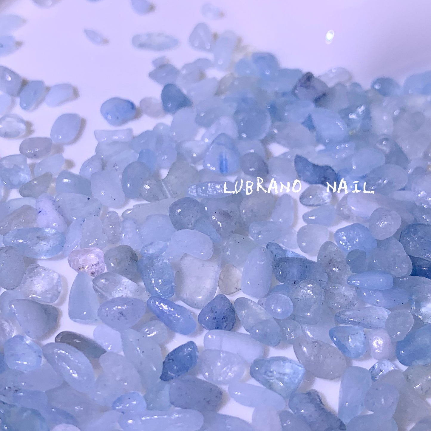 LUBRANO NAIL - Blue Crystal Love Nail Decoration, Aquamarine