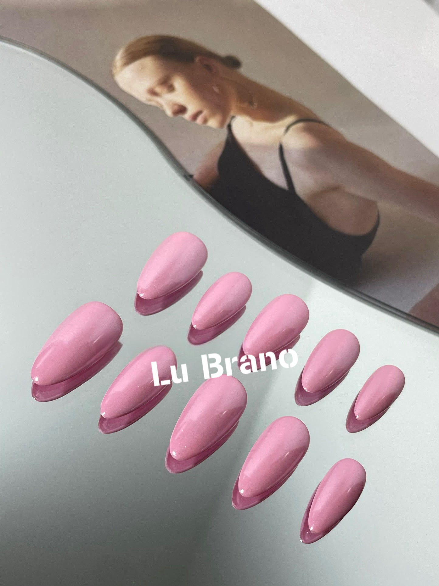 Hailey-Inspired Style | Solid Color | Moonlight Pale Yellow/White/Pink | Press-on Nails | 100% Handmade