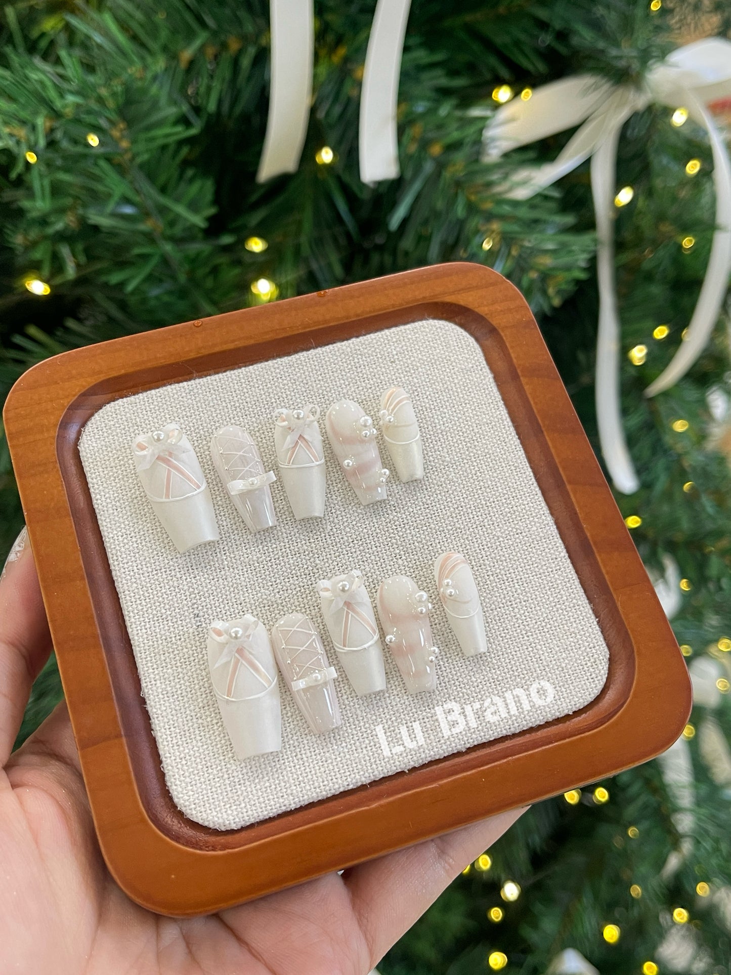 Elegant Ballet | Bridal Nails | Perfect for Weddings | Press-on Nails | 100% Handmade
