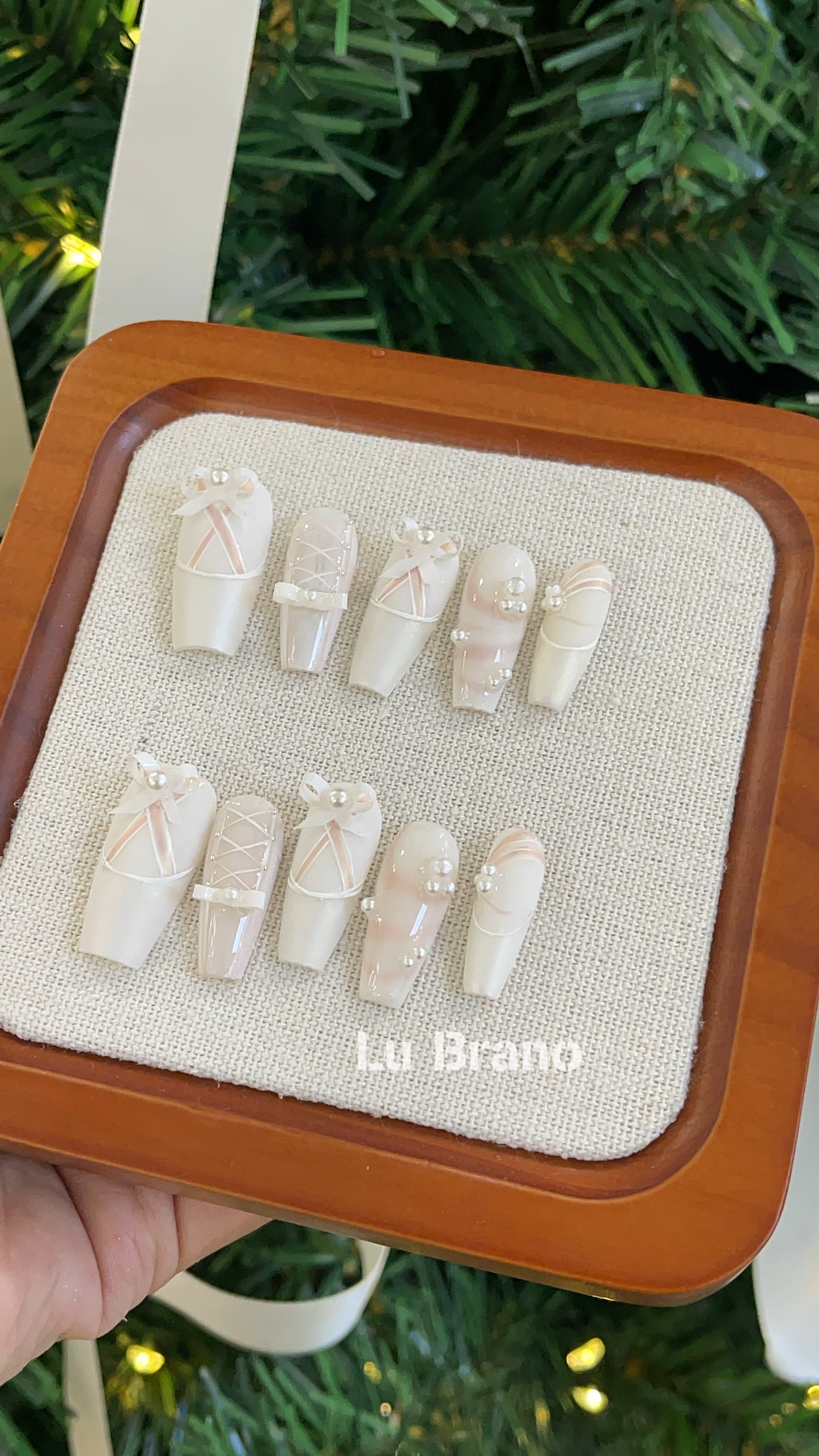 Elegant Ballet | Bridal Nails | Perfect for Weddings | Press-on Nails | 100% Handmade
