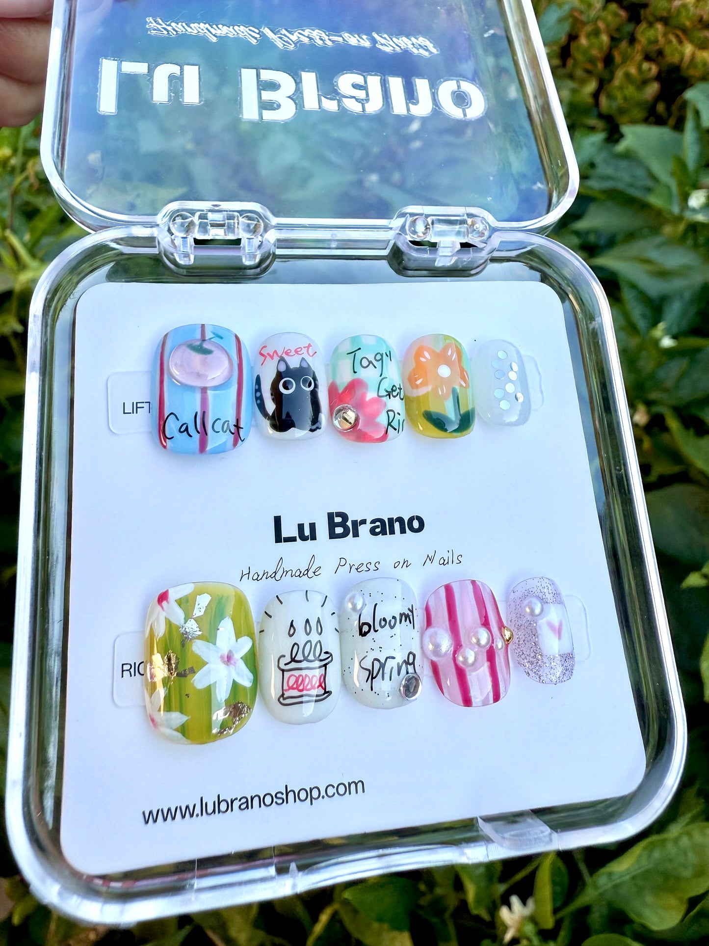 Spring Tale | Hand-Painted Designs | Short Squoval Shape | Niche Aesthetic | Work-Friendly | Versatile | Cute & Playful | Premium Press-On Nails | Artisan Craft