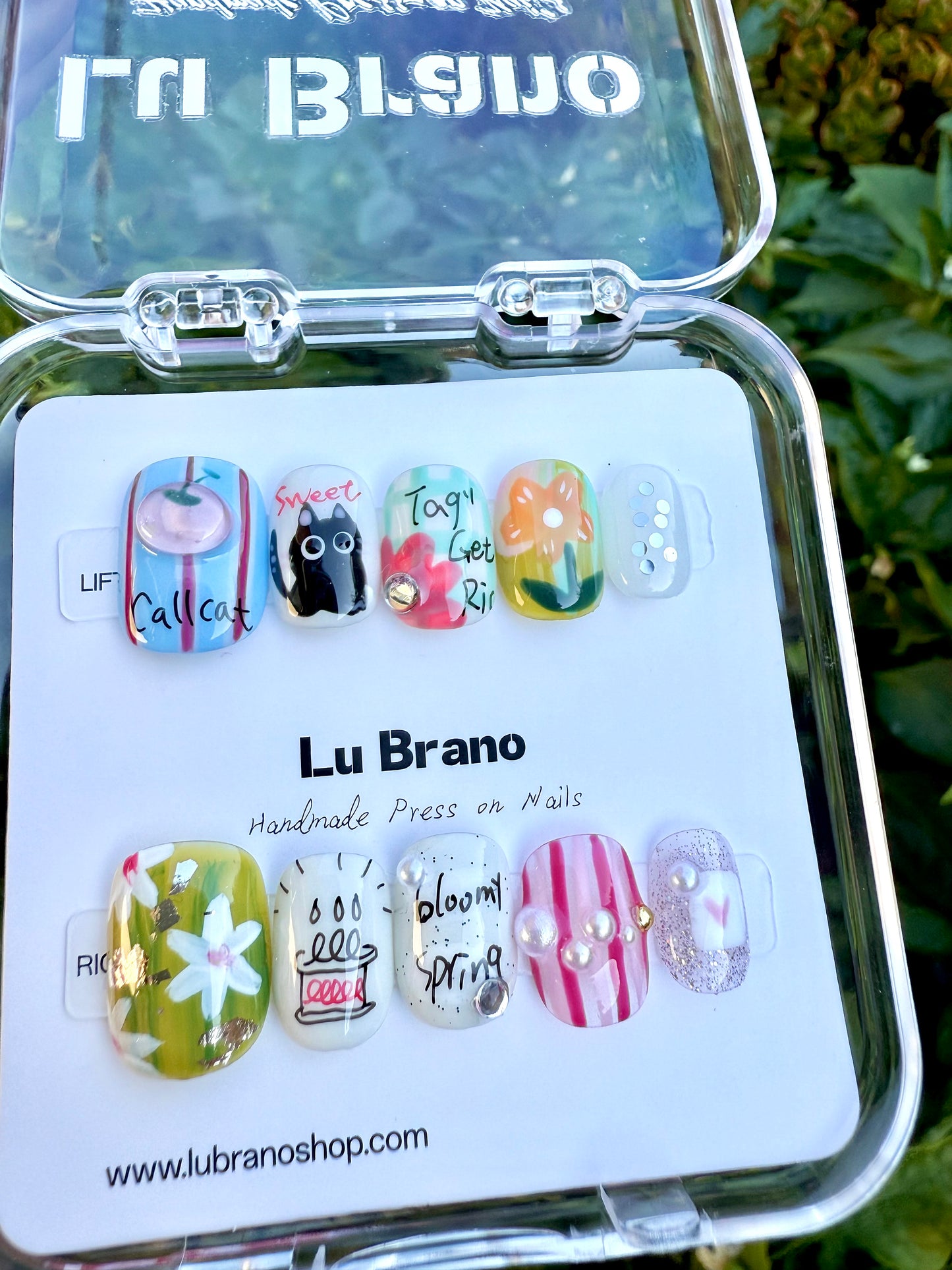 Spring Tale | Hand-Painted Designs | Short Squoval Shape | Niche Aesthetic | Work-Friendly | Versatile | Cute & Playful | Premium Press-On Nails | Artisan Craft