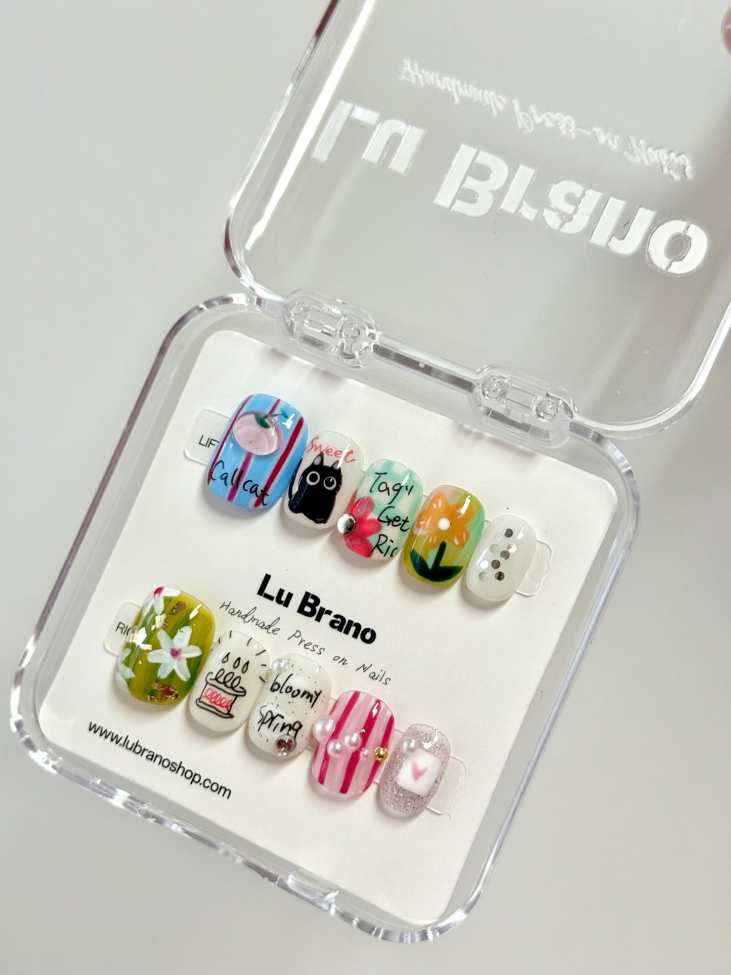 Spring Tale | Hand-Painted Designs | Short Squoval Shape | Niche Aesthetic | Work-Friendly | Versatile | Cute & Playful | Premium Press-On Nails | Artisan Craft