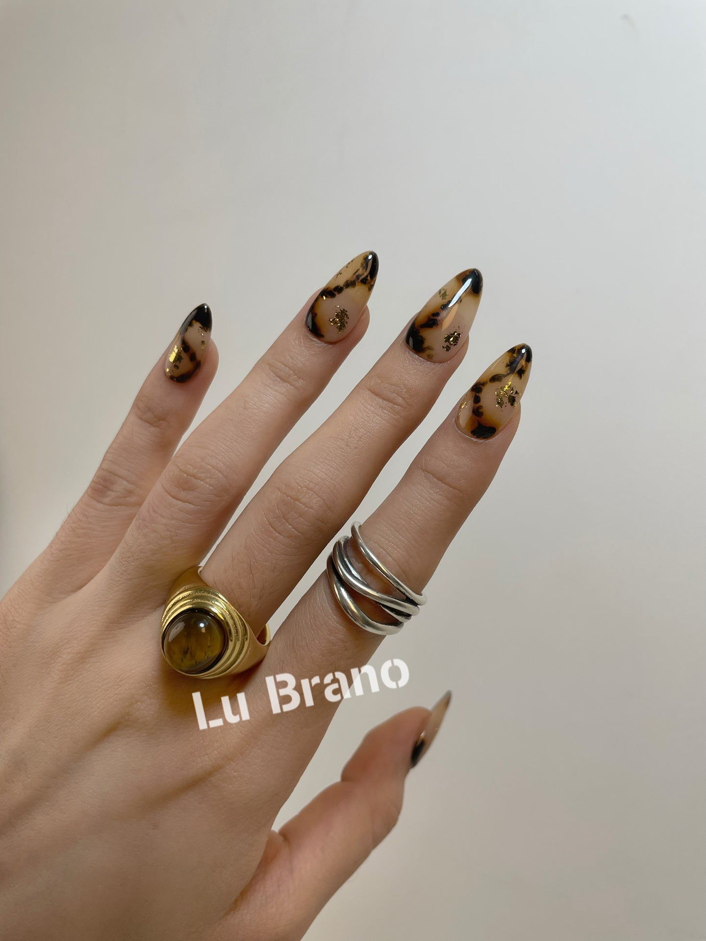 Haute Couture Amber Nails|Leopard Lake Pattern|Ultimate Ink Effect|Minimalist & Grand