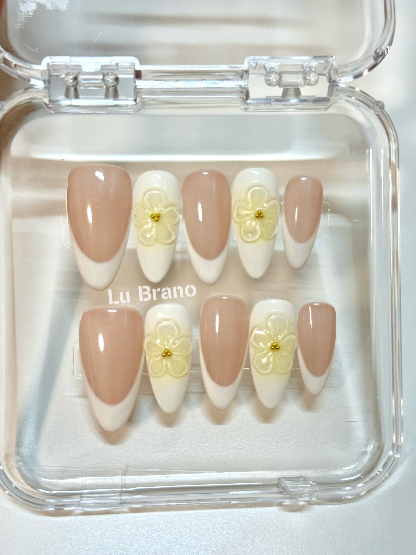Elegant White French | 3D White French Tips | Chic French Manicure | Minimalist & Luxe | Almond Shape | Handmade