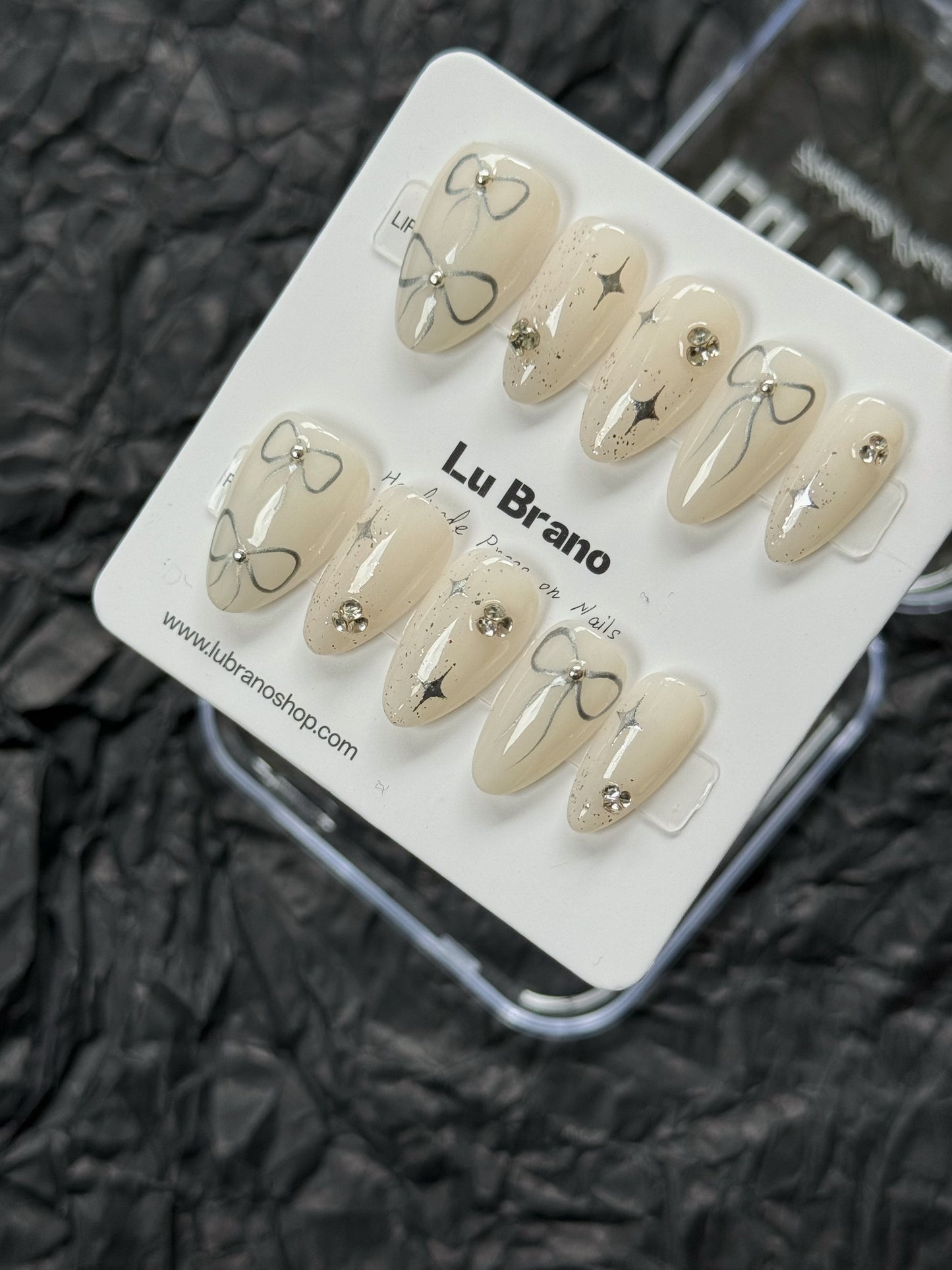 White Cosmic Nails | Almond Shape | Short Nails | Glitter | Milky White Nails | Super Beautiful | Insta Style