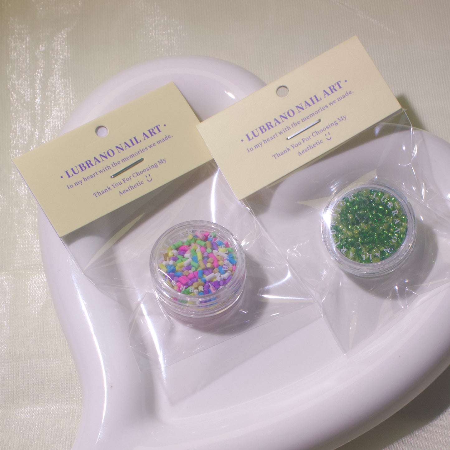 LUBRANO NAIL - Green Garden，Spring Green Series Small Colored Beads Nail Art Accessories
