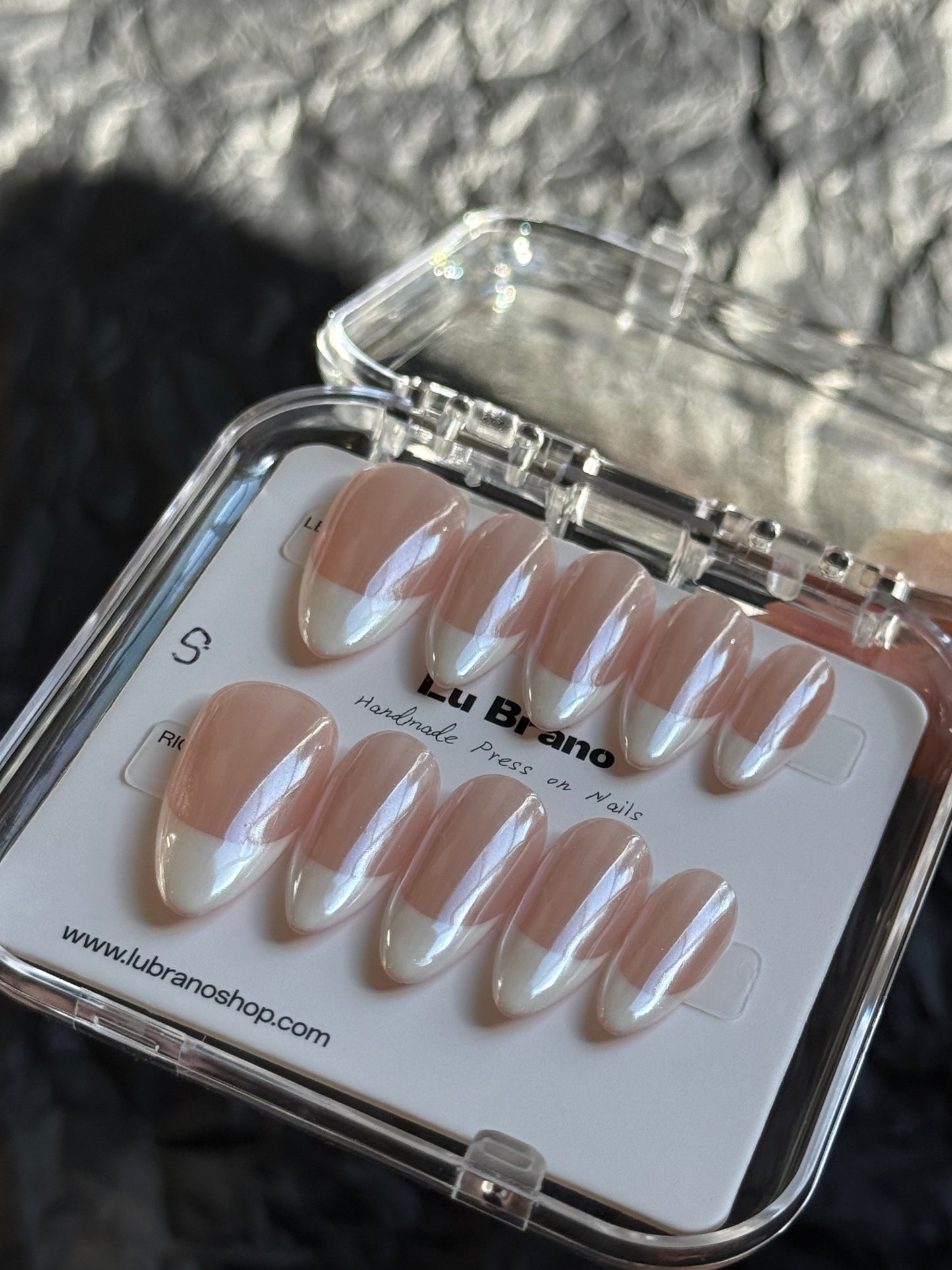 Classic White French | Shimmer | Medium Almond