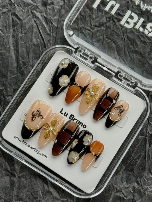 Glamorous Retro Butterfly Nails