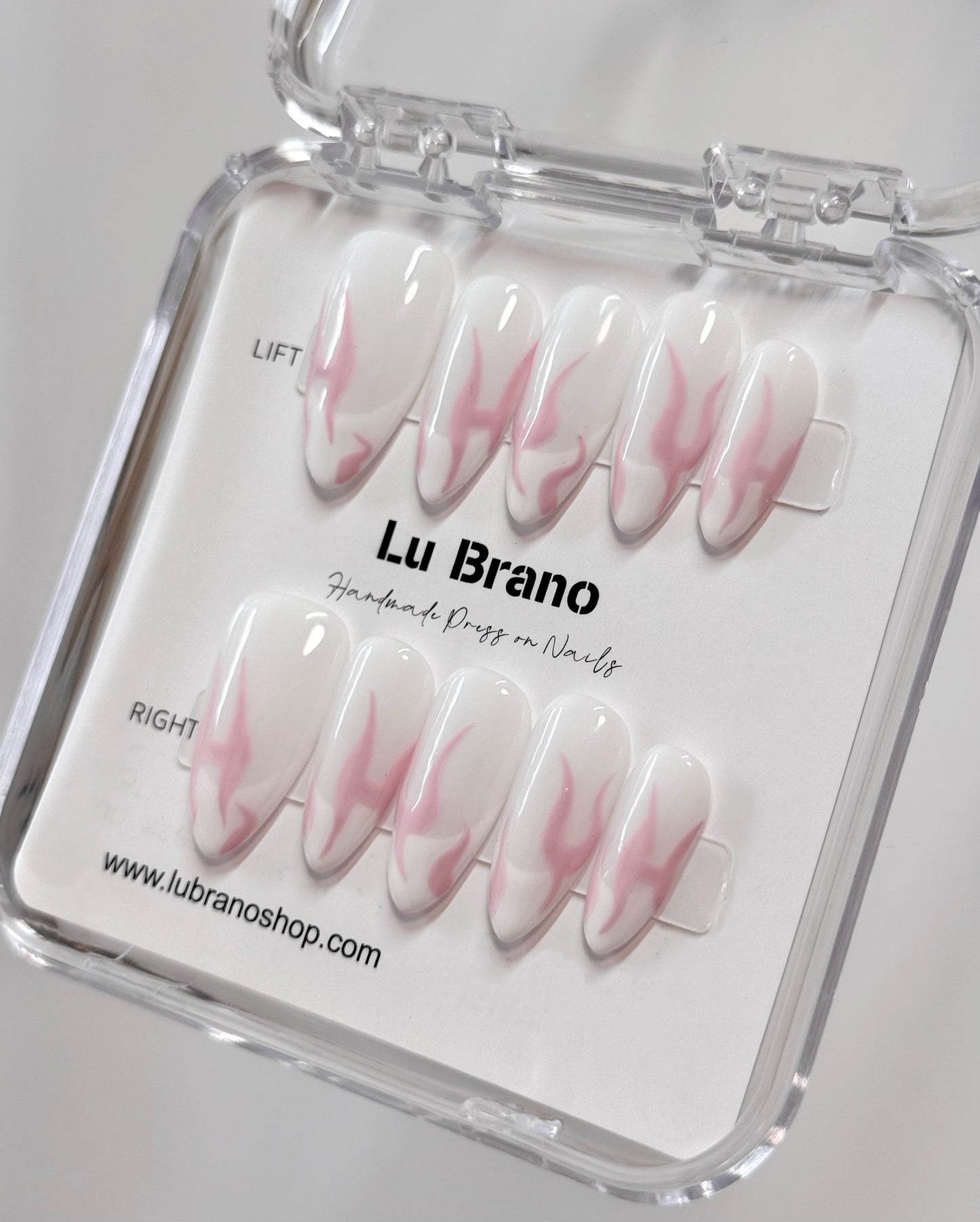 Pink wavy French nails | French manicure | Handmade press-on nails