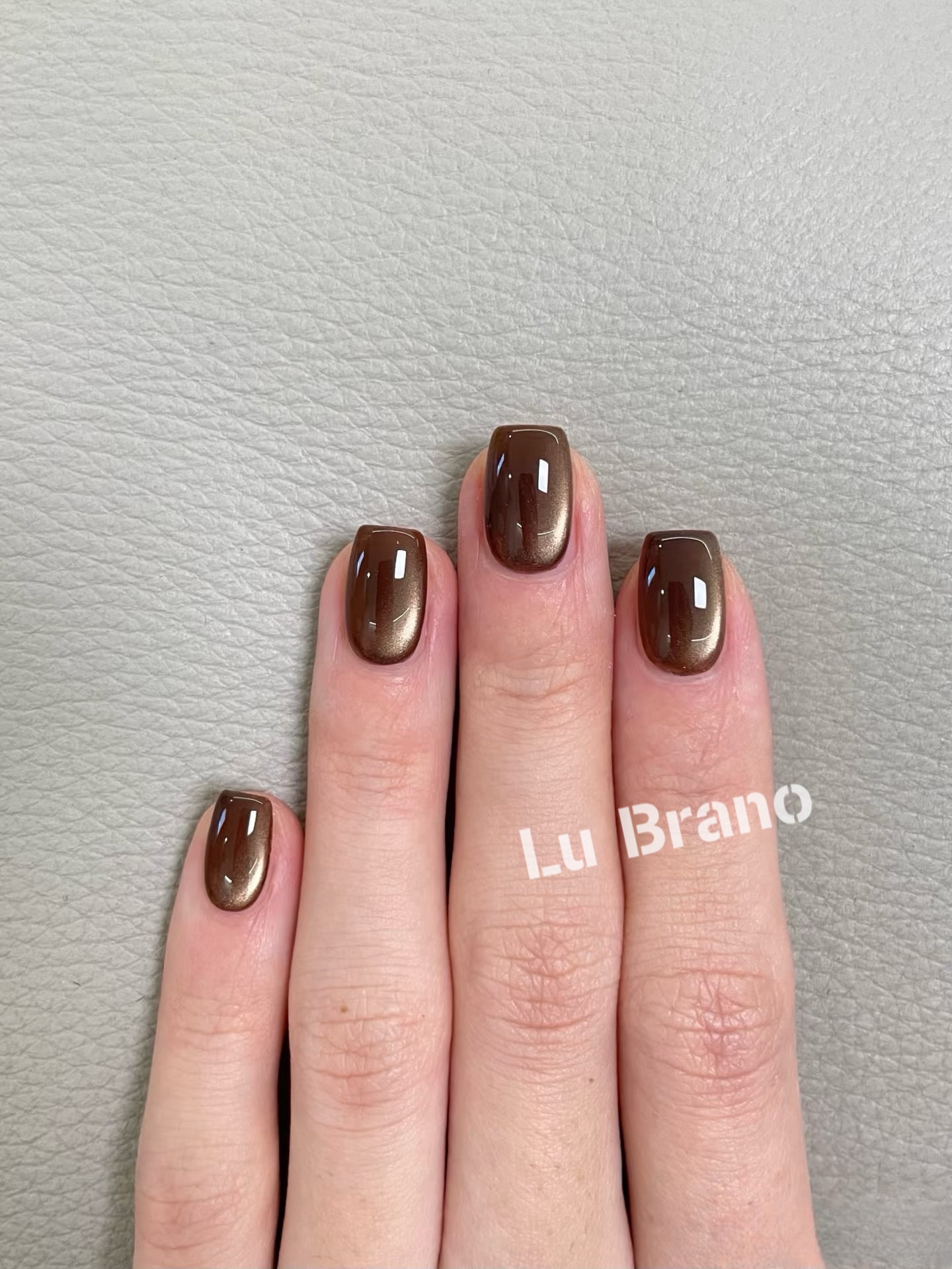 Classic Brown Cat Eye Nails